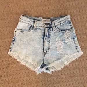 Acid wash shorts